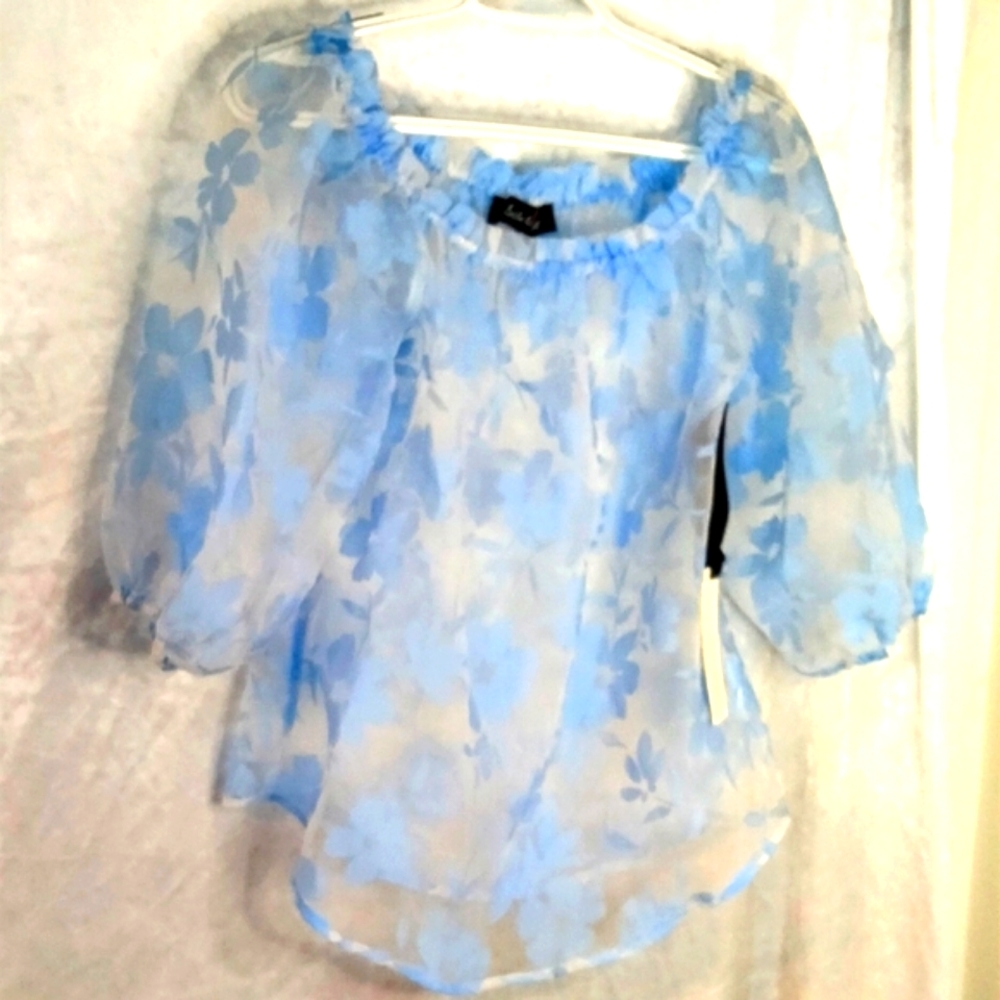 Sold ....Salo la fille baby blue blouse  brand new with tag outer